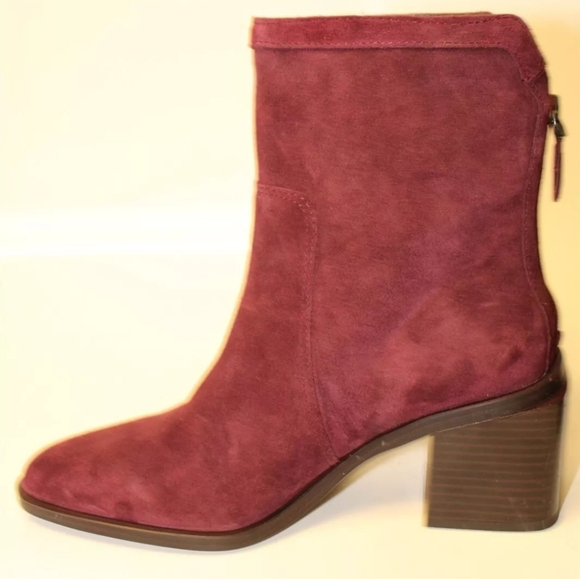 Vince Camuto Kortimy Red Suede Back Zip Heeled Ankle Boots 7.5 - Picture 8 of 16